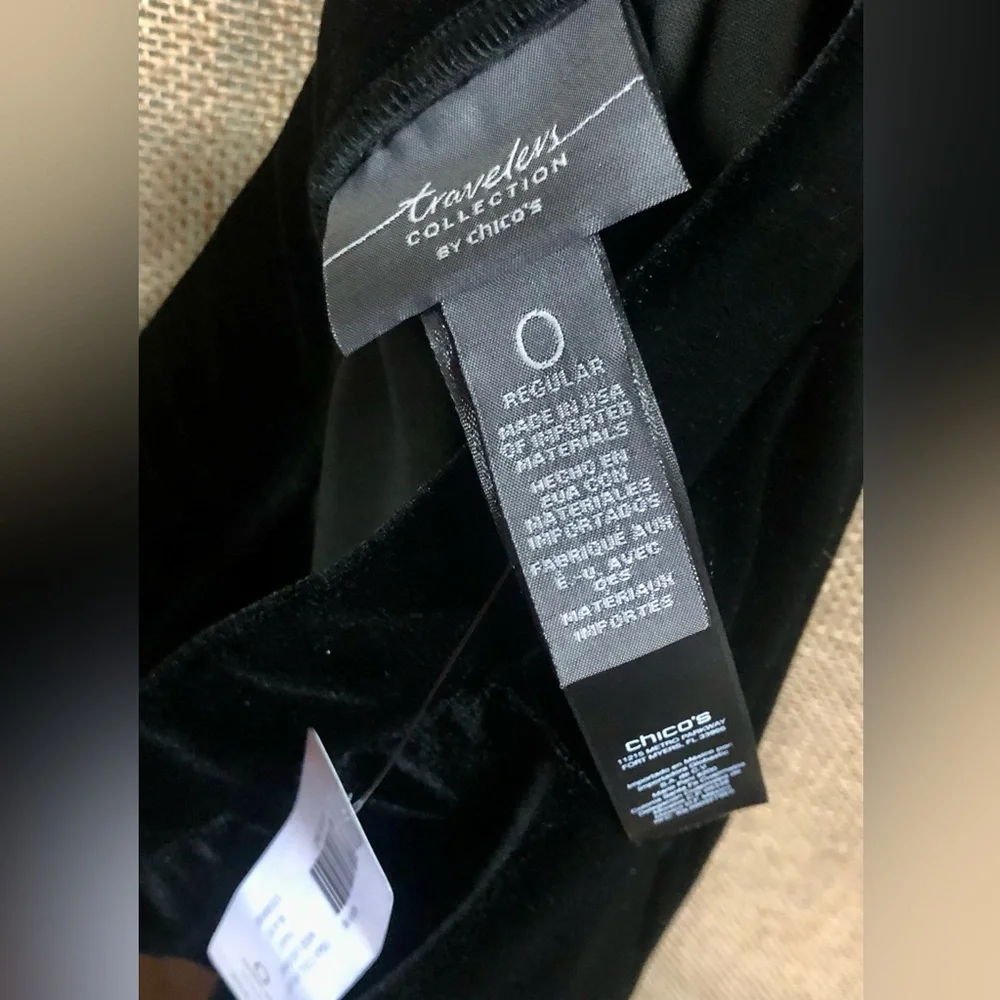 Chico's Travelers Classic Black Wide Leg Velvet Pants Size S NWT - Picture 4 of 5